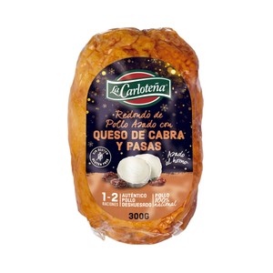 Imagen de LA CARLOTEÑA Redondo de pollo asado al horno, deshuesado, con queso de cabra y pasas 30 g.
