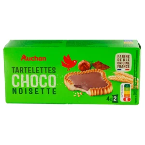 PRODUCTO ALCAMPO Tartaletas de galleta con relleno de chocolate y avellanas, sabor avellana 127 g.