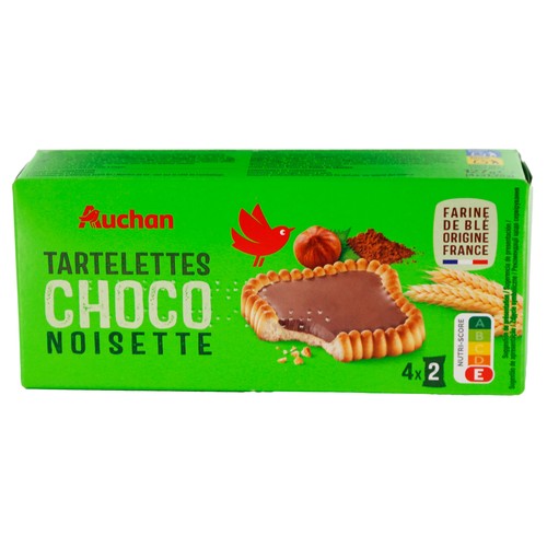 PRODUCTO ALCAMPO Tartaletas de galleta con relleno de chocolate y avellanas, sabor avellana 127 g.