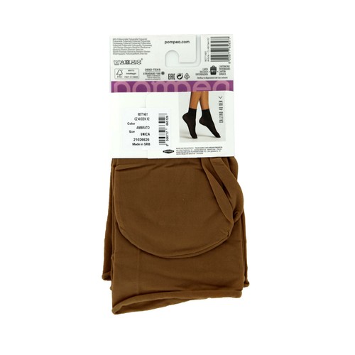 Pack de 2 pares de tobilleros, 40den, POMPEA, color ambrato, talla única.