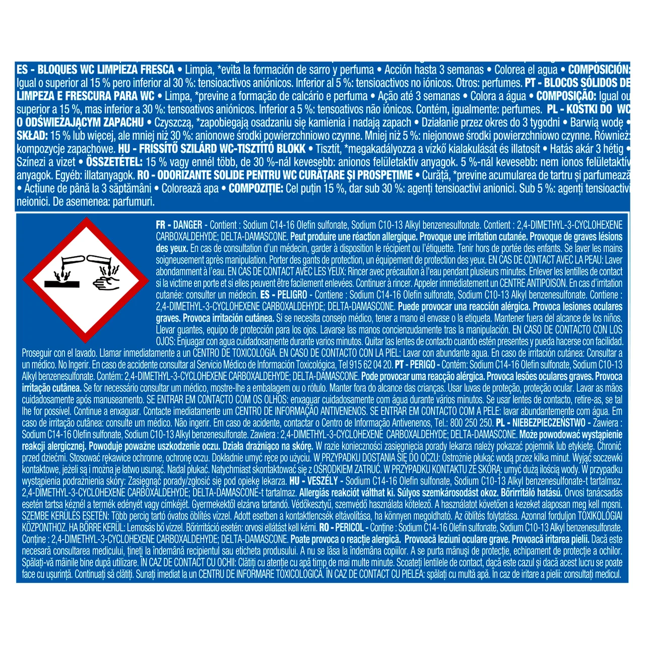 PRODUCTO ALCAMPO Pastillas WC Agua Azul, limpieza fresaca PRODUCTO ALCAMPO 2 uds. x 40 g.