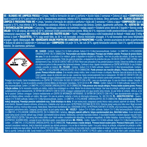 PRODUCTO ALCAMPO Pastillas WC Agua Azul, limpieza fresaca PRODUCTO ALCAMPO 2 uds. x 40 g.