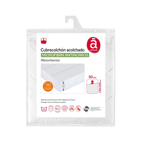 Alcampo Cubrecolcón alcolchado antiácaros 135x190/200cm ACTUEL