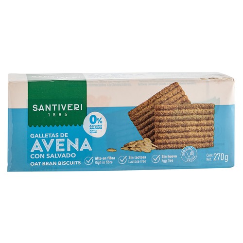 SANTIVERI Galletas de avena con salvado 270 g.