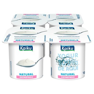 Yogur natural semidesnatado elaborado en el Pais Vasco 4 x 125 g.