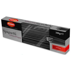 ROMERO Pasta espagueti tradicional al nero di seppia ROMERO 500 g.
