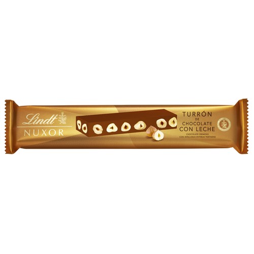 Turrón chocolate con leche y avellanas LINDT 200 g.