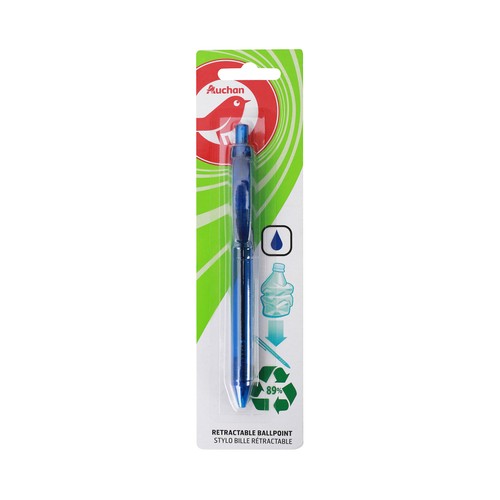 BOLIGRAFO RETRACTIL 1MM AZUL PLASTICO RECICLADO 1MM