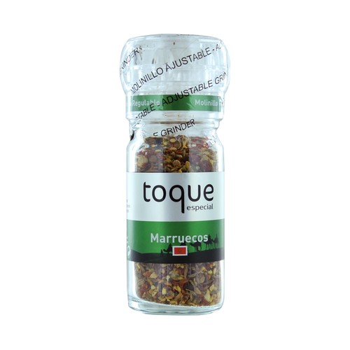 TOQUE Sazonador Marruecos ideal para carnes, verduras, sopas, estofados y ensaladas frasco de 38 g.