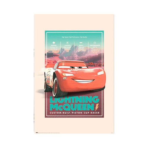 Poster  pixar cars vintage. DISNEY
