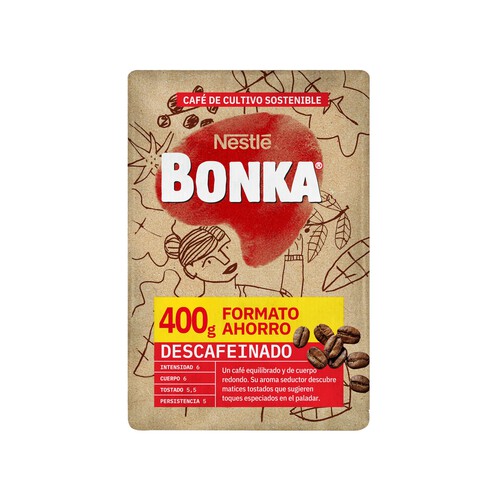 BONKA Café molido descafeinado del trópico  400 g.