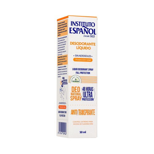 INSTITUTO ESPAÑOL Desodorante líquido antitranspirante con protección hasta 48 horas 50 ml.