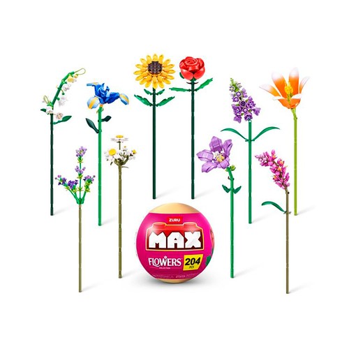 Cápsula ZURU Max Premium Flowers, Bloques de construcción de modelos surtidos, 204 piezas.