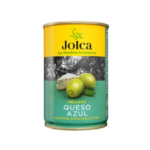 JOLCA Aceitunas verdes manzanilla rellenas de queso azul lata de 130 g.