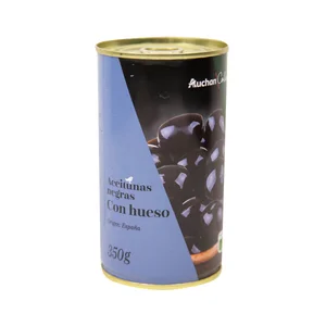 ALCAMPO GOURMET Aceitunas negras con hueso150 g.