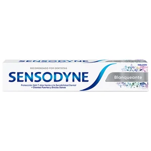 SENSODYNE Pasta de dientes con flúor y acción blanqueadora, especial dientes sensibles 75 ml.