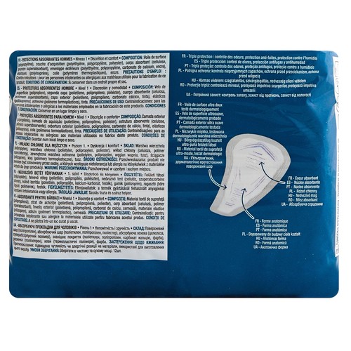 PRODUCTO ALCAMPO Men Compresa de incontiencia para hombre, ultra absorbentes, para perdidas leves a moderadas 12 uds.