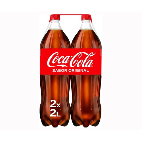 COCA COLA Refresco de cola sabor original pack 2 botellas x 2 l.