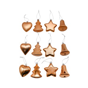 Imagen de Colgante figuras 3D Bronce: Estrella, Corazón, Árbol, Campana modelos surtidos decoración Navidad, ACTUEL