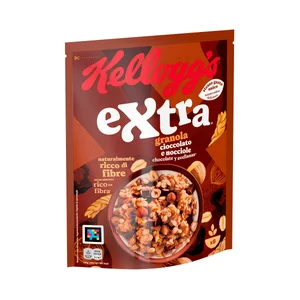 KELLOGG"S Extra Cereales granola con chocolate y avellanas 375 g.