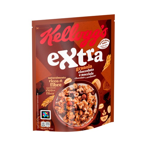KELLOGG"S Extra Cereales granola con chocolate y avellanas 375 g.