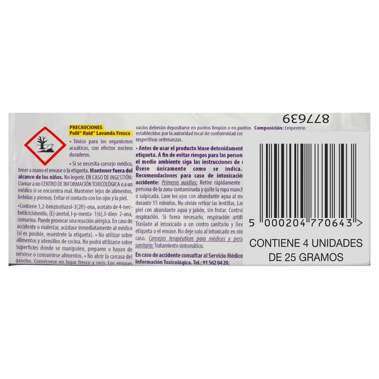 Antipolillas en colgador con aroma a lavanda Raid 4 uds.