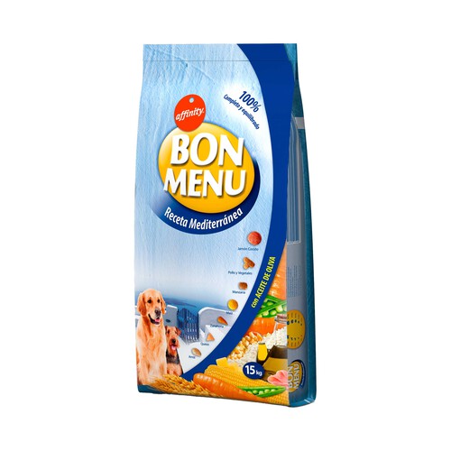 BON MENU Comida para perro a base de croquetas, receta Mediterránea BON MENU 15 kg.