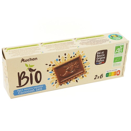 Galletas con tableta de chocolate con leche ALCAMPO ECOLÓGICO 150 g.