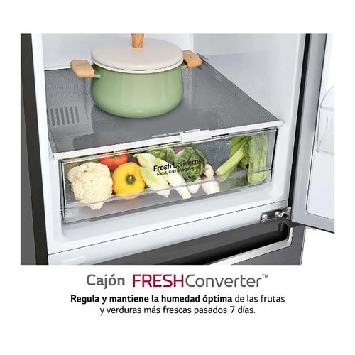 Frigorífico combi 186cm LG GBP61DSPGN NO FROST, clasificación energética: D, H: 186cm, A: 59,5cm, F: 68,2cm, capacidad total: 385L.