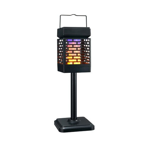 Lámpara solar exterior elimina insectos 2 en 1, JATA Mosquito Trap, 6 bombillas LED ultravioleta, malla de 700V.