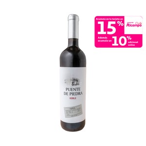 PUENTE DE PIEDRA Vino tinto roble con D.O. Cariñena botella 75 cl.