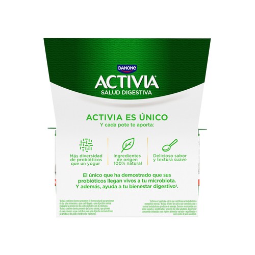 ACTIVIA Bífidus con sabor natural azucarado de Danone 8 x 120 g.