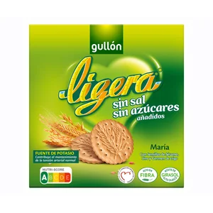GULLÓN Ligera Galletas sin azúcares añadidos y sin sal 600 g.