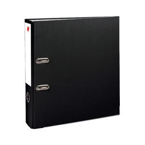 Archivador tamaño A5 Kraft con palanca, color negro, lomo 75 mm, ALCAMPO.