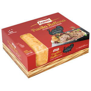 Imagen de COREN Pavita deshuesada rellena con bacón, uvas pasas y piñones, lista para hornerar