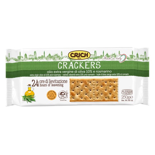 CRICH Crackers con aceite de oliva virgen extra y romero 250 g.