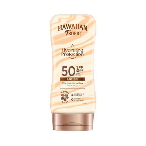 HAWAIIAN TROPIC Hydration protection Leche solar con acción protectora e hidratante y con FPS 50 (alta) 180 ml.