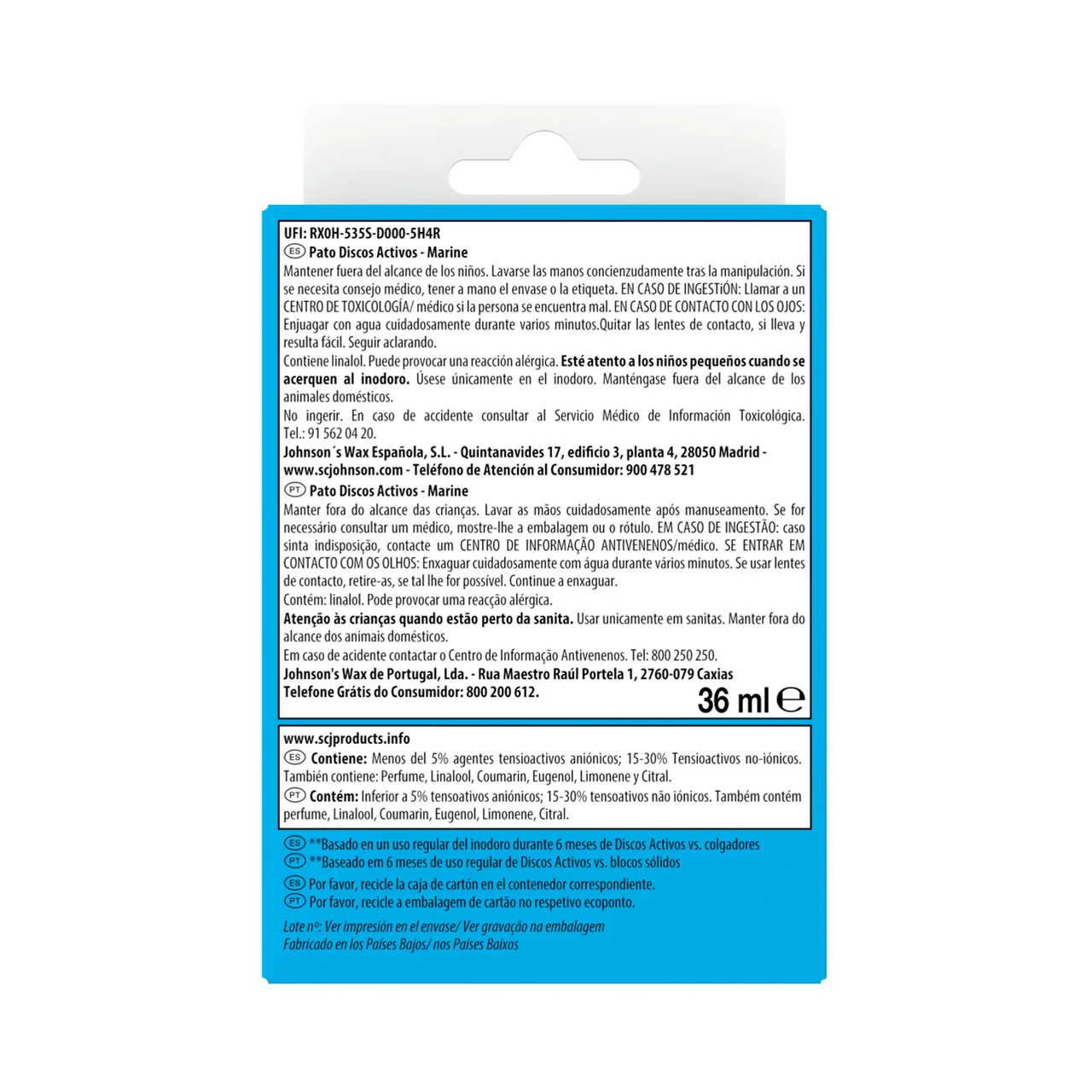PATO Discos para WC activos aroma frescor marino PATO 6 uds.
