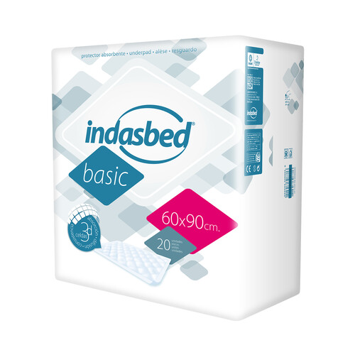 INDASBED Protector absorbente desechable de 60 x 90 cm INDASBED Basic 20 uds.