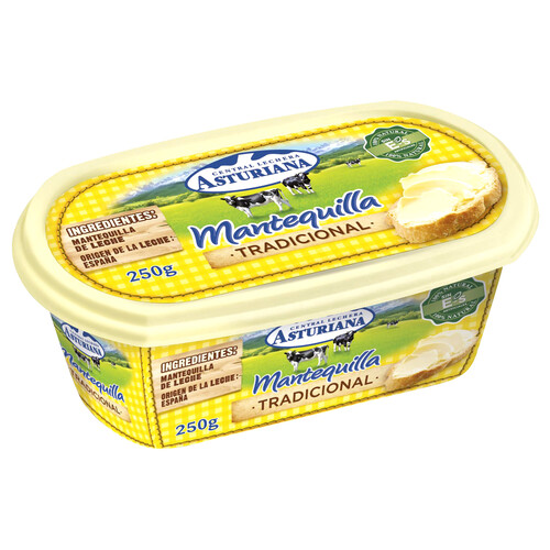 CENTRAL LECHERA ASTURIANA Tarrina de mantequilla sin sal CENTRAL LECHERA ASTURIANA 250 g.