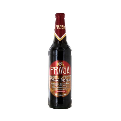 Cerveza checa negra de importación PRAGA botella 50 cl.
