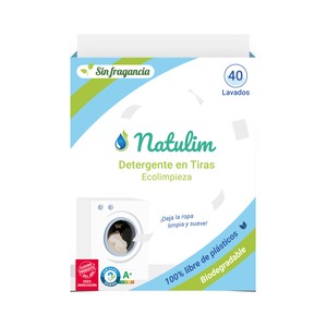Imagen de NATULIM Detergente en tiras ecolimpieza sin fragancia 40 lav.