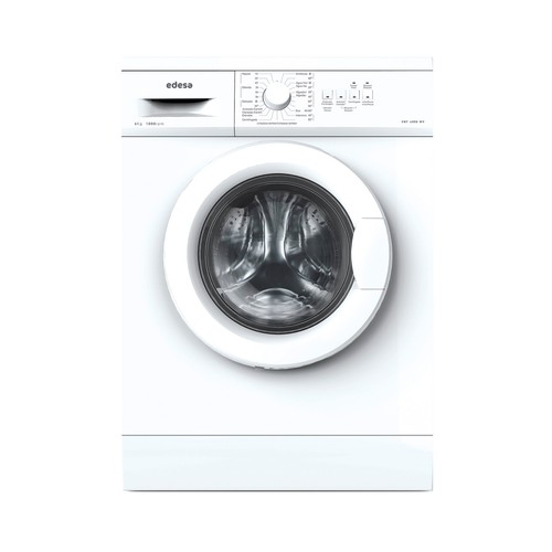 Lavadora EDESA EWF-6000 WH 6KG, clasificación energética: D, 1000RPM, H: 84,5 cm, A: 59,5cm, F: 40cm.