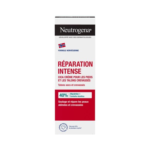 NEUTRÓGENA Crema CICA fórmula noruega de pies con acción hidratación intensa, para talones secos y agrietados 50 ml.
