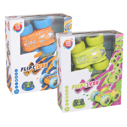 Coche Flip Over radicontrol de 13cm. para acrobacias, 27MHz, ONE TWO FUN ALCAMPO.