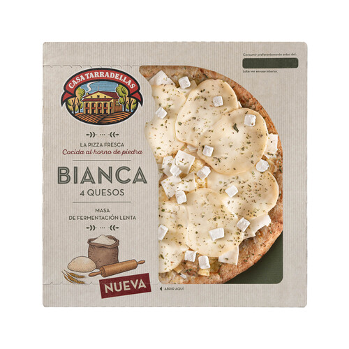 Alcampo CASA TARRADELLAS Pizza fresca bianca 4 quesos cocida al horno de piedra CASA TARRADELLAS 400 g