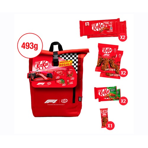 NESTLÉ Lote barritas de chocolatinas con mochila de fórmula 1 de 493 g.