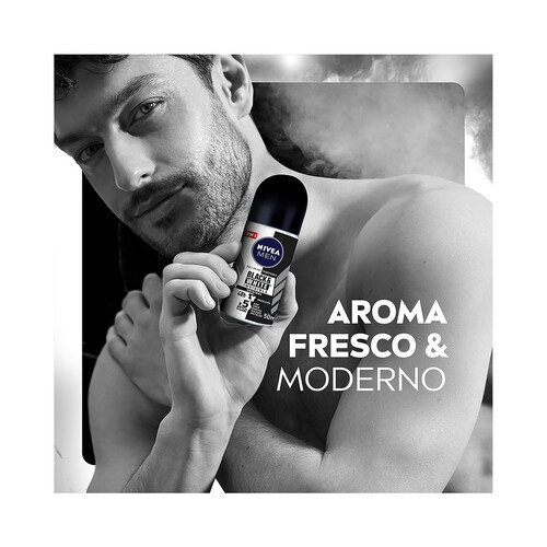NIVEA Desodorante roll on para hombre con protección anti transpirante y anti manchas NIVEA Men invisible black & white original 50 ml