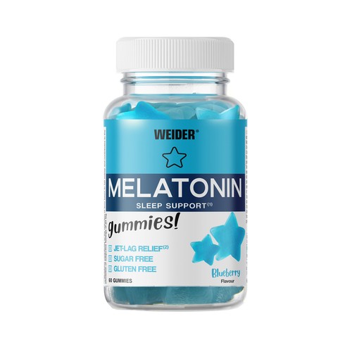 WEIDER Gominolas con melatonina y vitamina B6, complemento alimenticio 180 g. 60 uds.