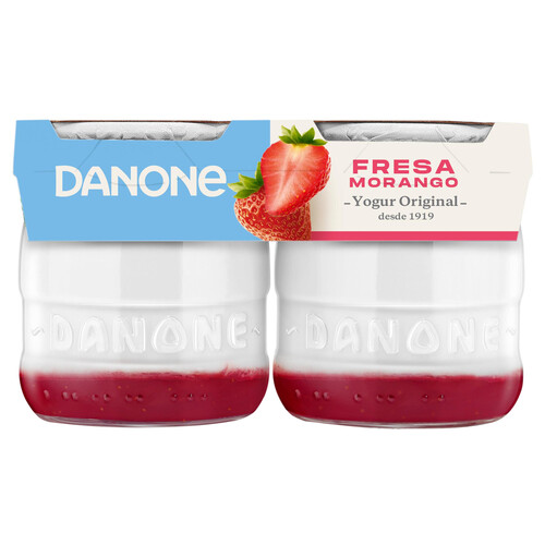 DANONE Yogur cremoso artesanal con fresas  Original 2 x 130 g.